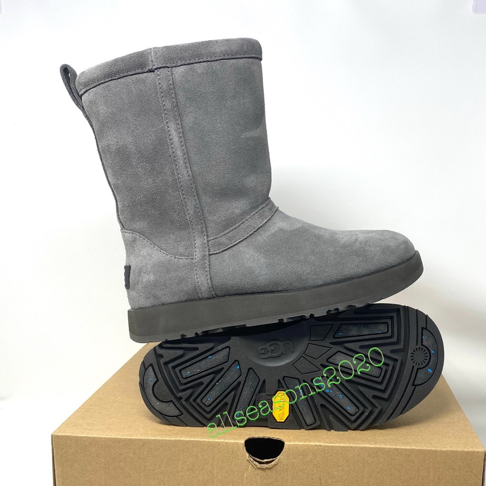 UGG Classic Short Waterproof Women’s Boot Grey Fur - Picture 5 of 9